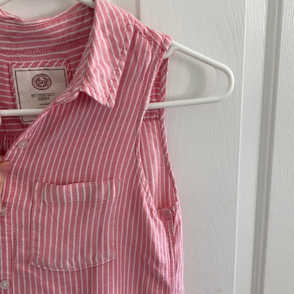 Pink and white striped tank blouse - Picture 2 of 3